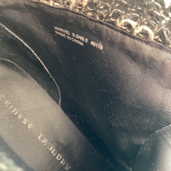 Chinese Laundry Marvel Knit Cuff Black Bootie 9.5/40.5 Ankle Boots Shoes EUC - Picture 8 of 13